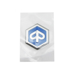 DECO-LOGO-ECUSSON PIAGGIO AUTOCOLLANT ORIGINE PIAGGIO COMMUN A LA GAMME (33mm argent semi rigide) - 2H002013-