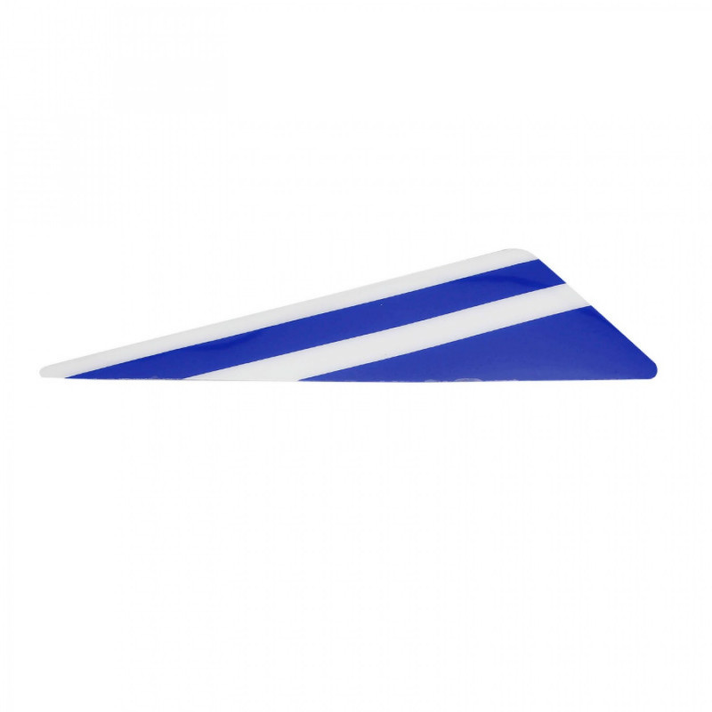 AUTOCOLLANT-STICKER-DECOR GAUCHE (BLEU-BLANC) DE GARDE BOUE AVANT ORIGINE PIAGGIO GILERA 50 SMT, RCR 2018   -2H002114-