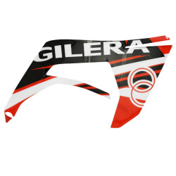 DECO-LOGO AILE AVANT DROITE NOIR-ROUGE ORIGINE PIAGGIO GILERA 50 SMT, RCR 2018   -2H002134-