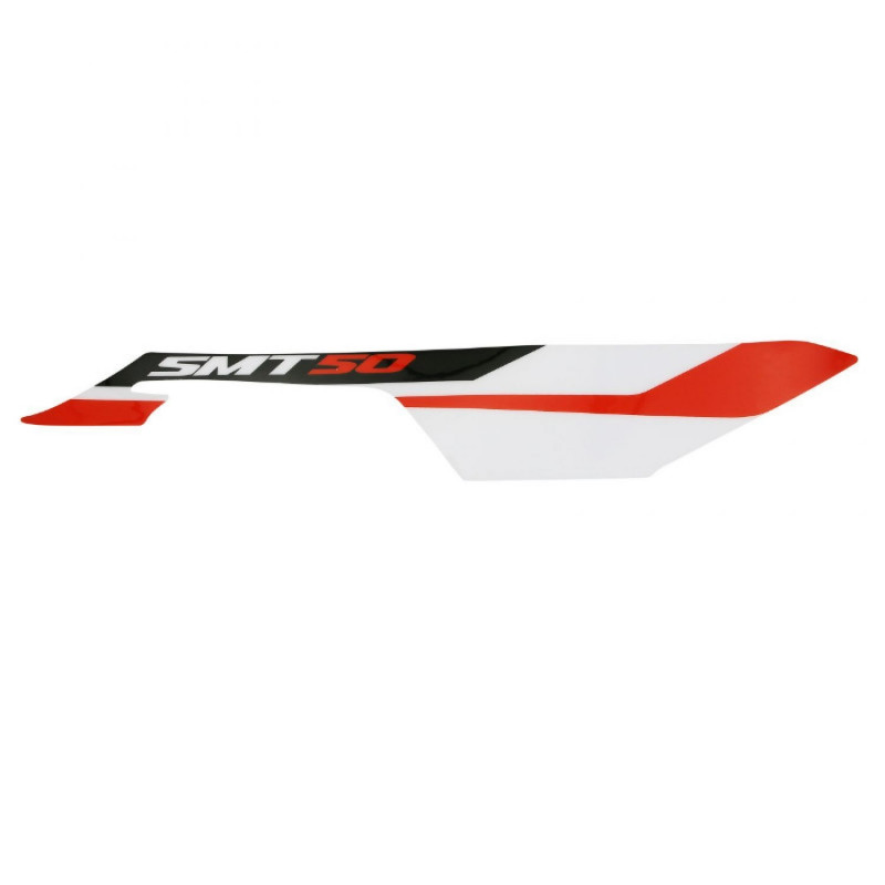 DECO-LOGO AILE ARRIERE DROITE (ROUGE-NOIR-BLANC) ORIGINE PIAGGIO GILERA 50 SMT, RCR 2018   -2H002136-