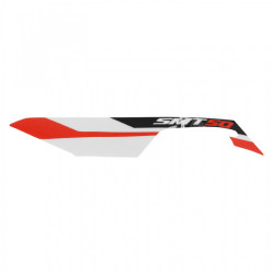 AUTOCOLLANT-STICKER-DECOR AILE ARRIERE GAUCHE (ROUGE-NOIR-BLANC) ORIGINE PIAGGIO GILERA 50 SMT, RCR 2018   -2H002137-