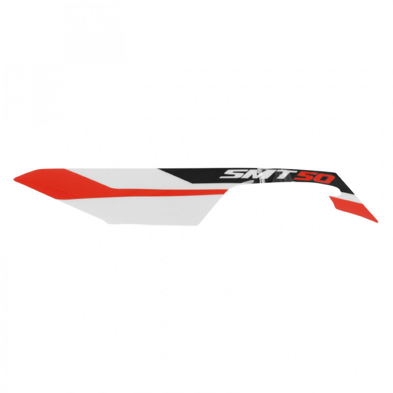 AUTOCOLLANT-STICKER-DECOR AILE ARRIERE GAUCHE (ROUGE-NOIR-BLANC) ORIGINE PIAGGIO GILERA 50 SMT, RCR 2018   -2H002137-