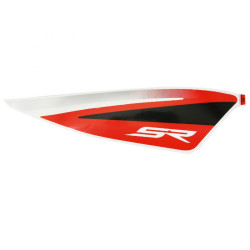 DECO-LOGO AILE ARRIERE DROITE ORIGINE PIAGGIO APRILIA 50 SR MOTARD 2018  BLANC 544-ROUGE 885-A  -2H002286000A1-