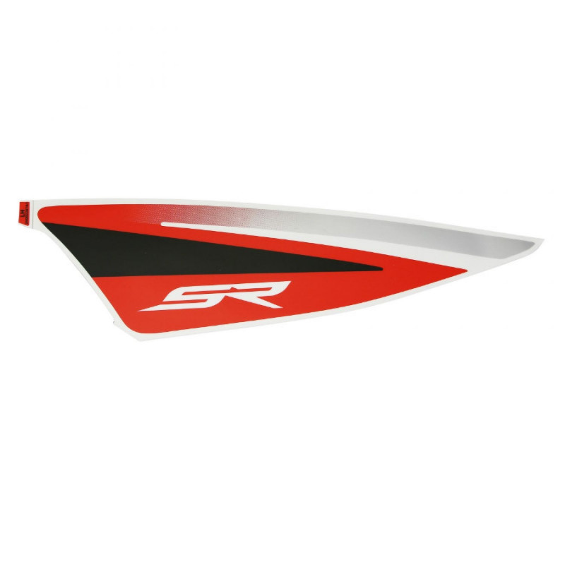 DECO-LOGO AILE ARRIERE GAUCHE ORIGINE PIAGGIO APRILIA 50 SR MOTARD 2018  BLANC 544-ROUGE 885-A  -2H002287000A1-