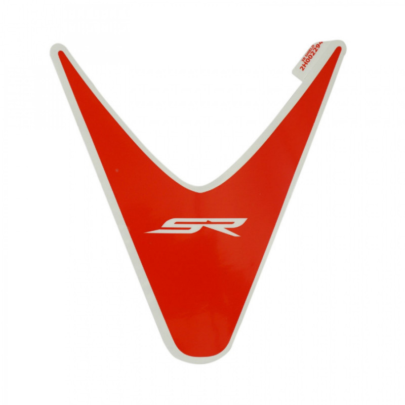 AUTOCOLLANT-STICKER-DECOR FACE AVANT CENTRAL ORIGINE PIAGGIO APRILIA 50 SR 2018  BLANC 544-ROUGE 885-A  -2H002294000A1-