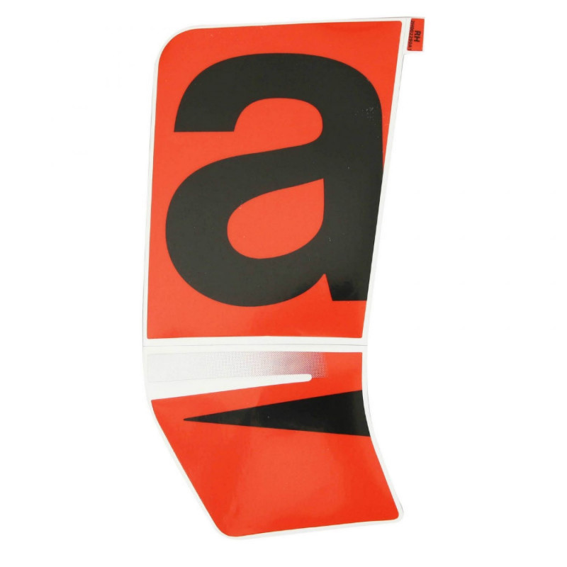DECO-LOGO FACE AVANT DROIT ORIGINE PIAGGIO APRILIA 50 SR MOTARD 2018  BLANC 544-ROUGE 885-A  -2H002290000A1-