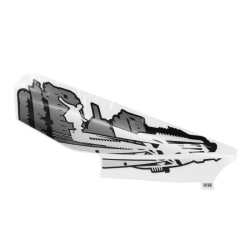 DECO-LOGO DROIT ORIGINE PIAGGIO 50 TYPHOON 2018  VEHICULES BLANC 544 OU JAUNE 979-A  -2H002556000A2-