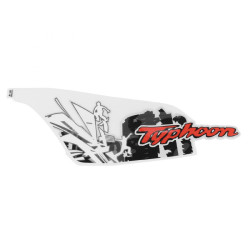 DECO-LOGO AILE ARRIERE GAUCHE ORIGINE PIAGGIO 50 TYPHOON 2018  POUR VEHICULE NOIR 85-B  -2H002553000A1-