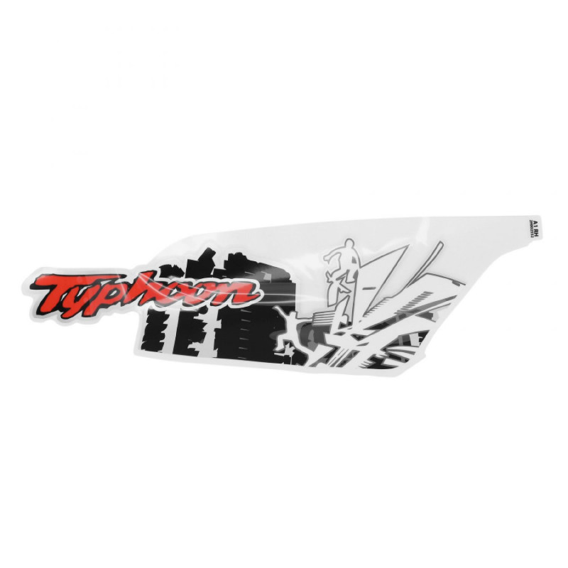 DECO-LOGO AILE ARRIERE DROITE ORIGINE PIAGGIO 50 TYPHOON 2018  POUR VEHICULE NOIR 85-B  -2H002552000A1-