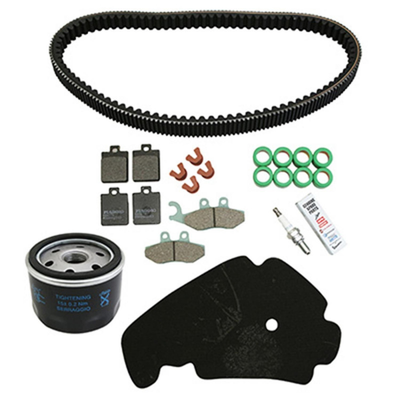 KIT ENTRETIEN MAXISCOOTER ORIGINE PIAGGIO 400 MP3 LT 2007 2011 (AVEC GUIDES VARIATEUR)  -1R000379-