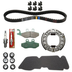 KIT ENTRETIEN SCOOT ORIGINE PIAGGIO 50 VESPA PRIMAVERA 2012 2017 2T (AVEC GUIDES VARIATEUR) (LIVRE SANS COURROIE DE POMPE A