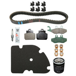 KIT ENTRETIEN MAXISCOOTER ORIGINE PIAGGIO 125 X-EVO 2007 JUILLET2007, X8 2004 2006 (AVEC GUIDES VARIATEUR) (AVEC PLAQUETTES AR