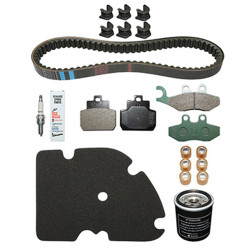 KIT ENTRETIEN MAXISCOOTER ORIGINE PIAGGIO 125 X-EVO 2007 JUILLET2007, X8 2004 2006 (AVEC GUIDES VARIATEUR) (AVEC PLAQUETTES AR