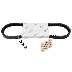 KIT TRANSMISSION (COURROIE, GALETS ROSES, GUIDES) ORIGINE PIAGGIO 50 TYPHOON 1998 2005, NRG 1998 2005 -GILERA 50 STALKER 1998