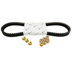 KIT TRANSMISSION (COURROIE, GALETS, GUIDES) ORIGINE PIAGGIO 125 BEVERLY 2005 2012, CARNABY 2007 2010, X10 2012 -APRILIA 125