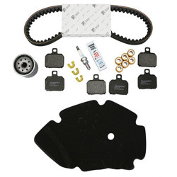 KIT ENTRETIEN MAXISCOOTER ORIGINE PIAGGIO 125 X9 1998 2005 (AVEC GUIDES VARIATEUR) (AVEC 3 JEU DE PLAQUETTES BREMBO 647076) 