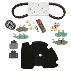 KIT ENTRETIEN MAXISCOOTER ORIGINE PIAGGIO 125 X-EVO 2007 2016 (AVEC GUIDES VARIATEURS) (PLAQUETTE AR HENGTONG 647400) 