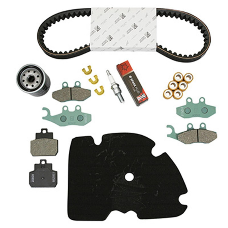 KIT ENTRETIEN MAXISCOOTER ORIGINE PIAGGIO 125 X-EVO 2007 2016 (AVEC GUIDES VARIATEURS) (PLAQUETTE AR HENGTONG 647400) 