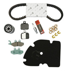 KIT ENTRETIEN MAXISCOOTER ORIGINE PIAGGIO 125 X-EVO 2007 , X8 2004 2006 (AVEC GUIDES VARIATEUR) (AVEC PLAQUETTES AR BREMBO