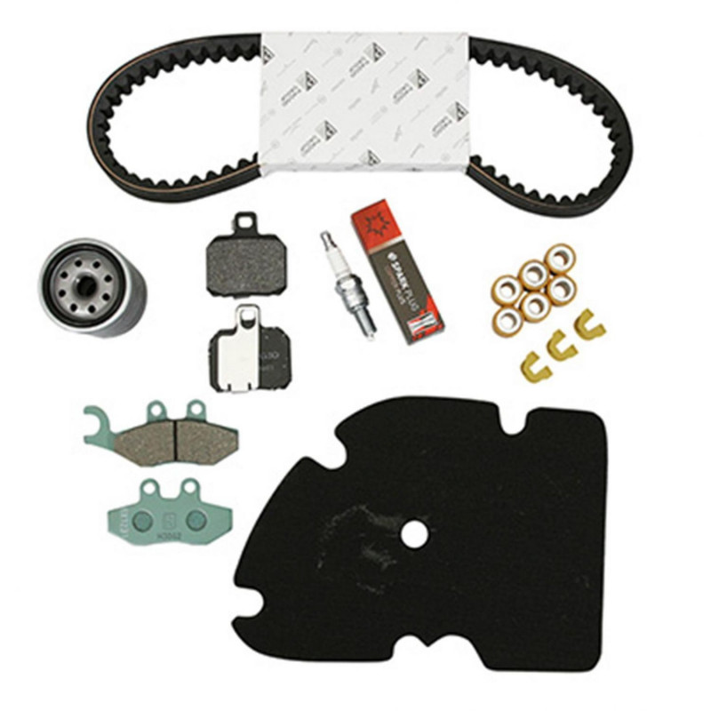 KIT ENTRETIEN MAXISCOOTER ORIGINE PIAGGIO 125 X-EVO 2007 , X8 2004 2006 (AVEC GUIDES VARIATEUR) (AVEC PLAQUETTES AR BREMBO