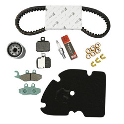KIT ENTRETIEN MAXISCOOTER ORIGINE PIAGGIO 125 X-EVO 2007 , X8 2004 2006 (AVEC GUIDES VARIATEUR) (AVEC PLAQUETTES AR BREMBO