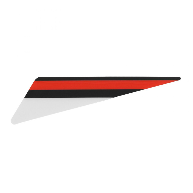 DECO-LOGO DROITE DE GARDE BOUE AVANT ROUGE-NOIR ORIGINE PIAGGIO GILERA 50 SMT, RCR 2018   -2H003066-