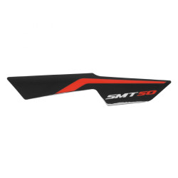 DECO-LOGO DE TETE DE FOURCHE DROITE ORIGINE PIAGGIO 50 GILERA SMT-RCR 2018  NOIR-ROUGE  -2H003069 -
