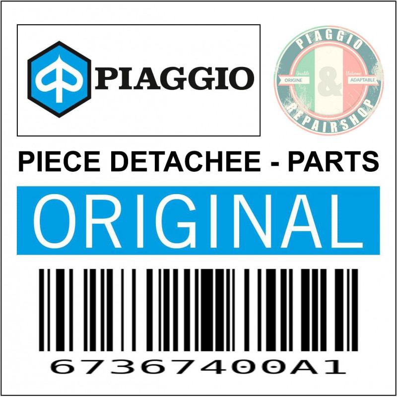 KIT DECO POUR SPOILER ORIGINE PIAGGIO 50 NRG 2007  POUR VEHICULE BLANC 544  -67367400A1-