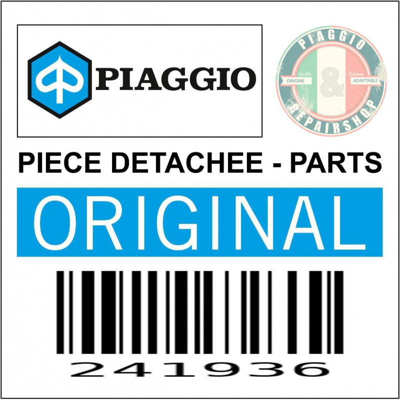 ECROU BRIDE (M6) ORIGINE PIAGGIO COMMUN A LA GAMME -241936-