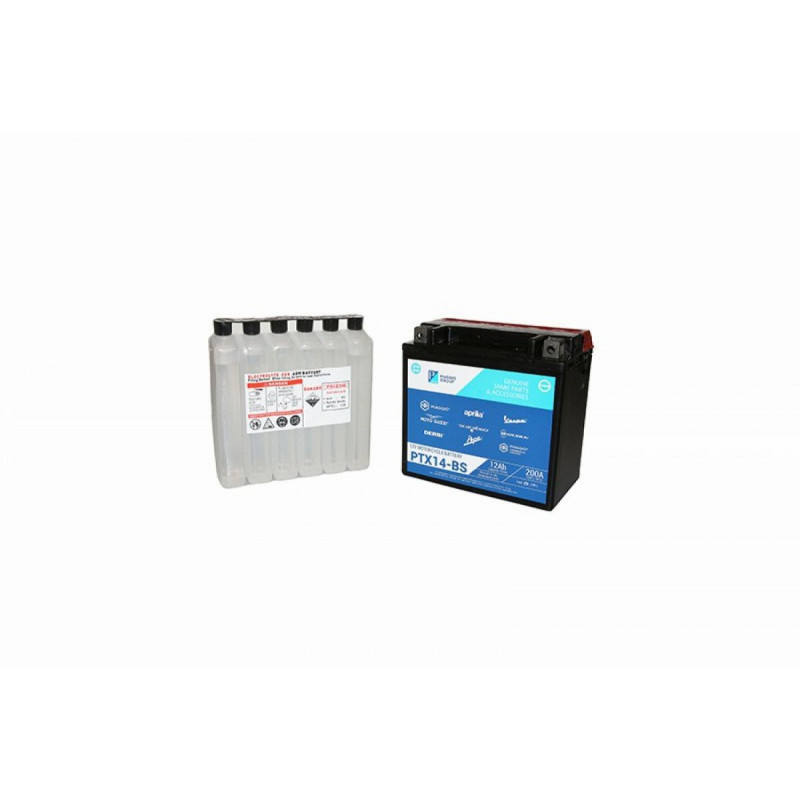 BATTERIE 12V 12 Ah PTX14-BS ORIGINE PIAGGIO 125-250-300-400-500 MP3, 250-400 X-EVO-GILERA 125-250-300 NEXUS, 800 GP-APRILIA