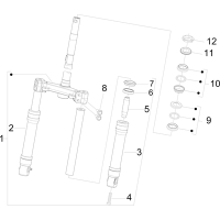 4.02 - Fourche/tube direction - Ensemble butee dir.