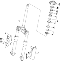 4.02 - Fourche/tube direction - Ensemble butee dir.