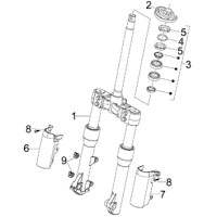 4.02 - Fourche/tube direction - Ensemble butee dir.