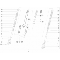 4.02 - Fourche/tube direction - Ensemble butee dir.