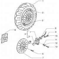 T42/A - Roue AV - Etrier de frein - Version frein a disque