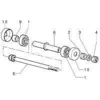 T43/A - Pieces composant la roue AR - Version frein a disque